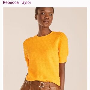 Rebecca Taylor Tangerine Tech Lace Top